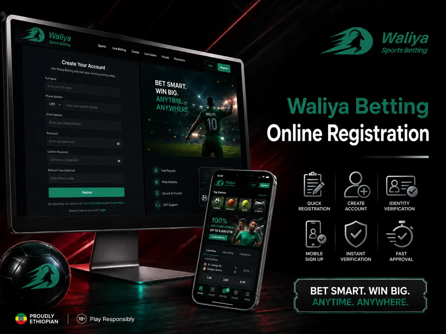 Waliya betting registration steps Ethiopian players