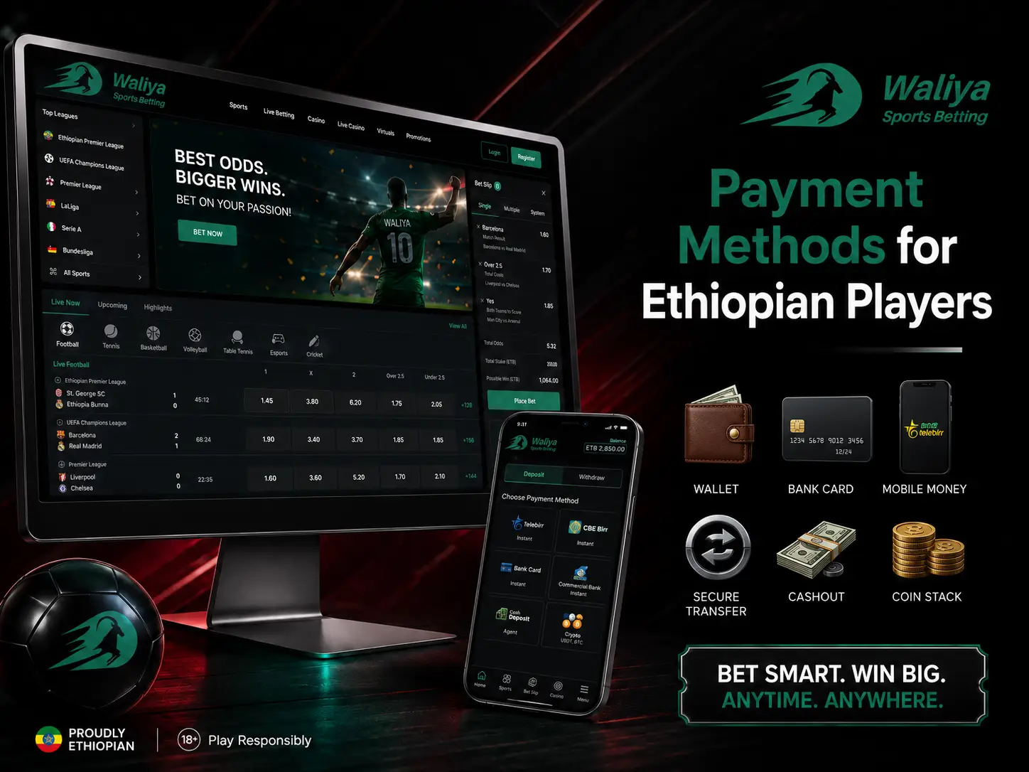 Waliya betting payment methods Ethiopian Birr deposits