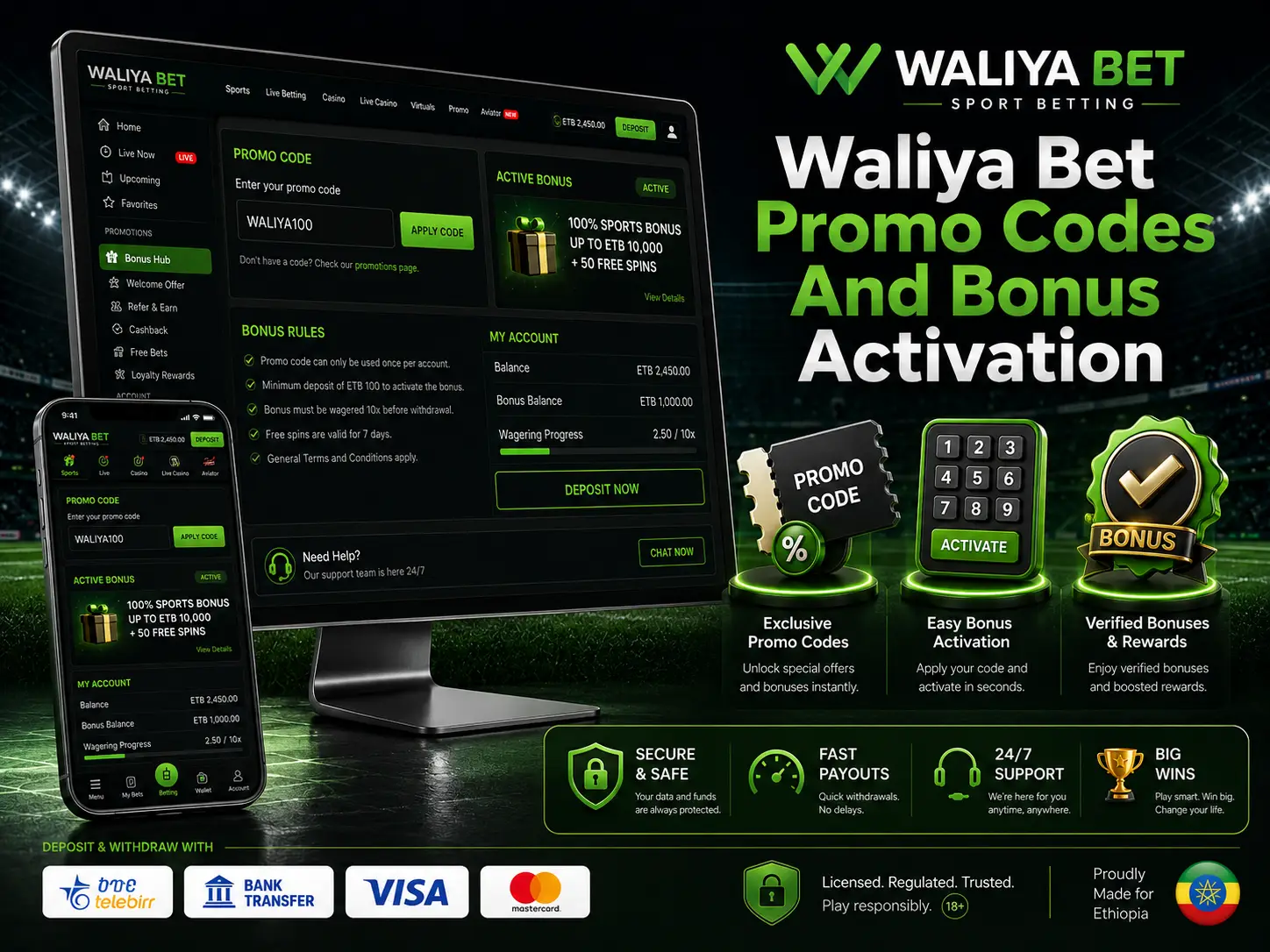 Waliya Bet Promo Codes And Bonus Activation